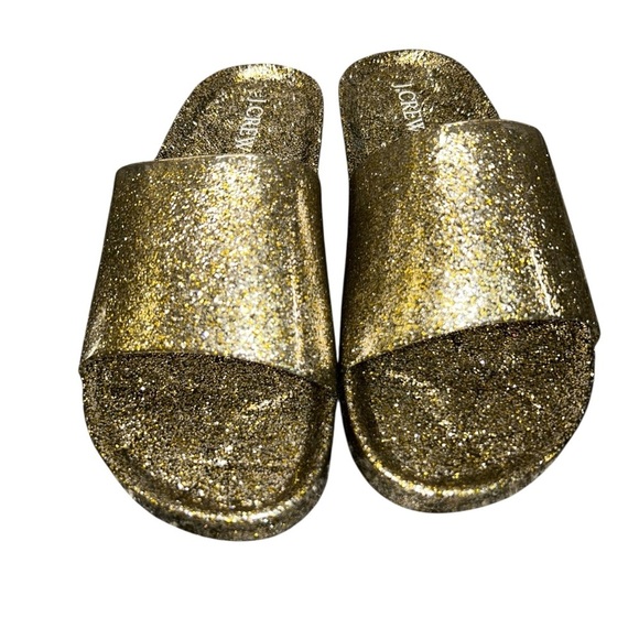J. Crew Sparkling Gold Slide Women’s Sandals New size 8 - Picture 5 of 11